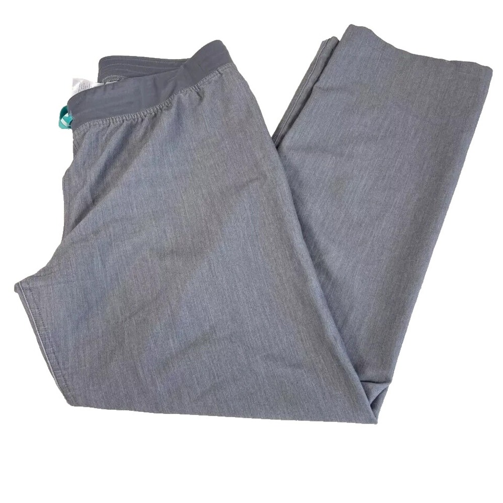 Figs Technical Collection Hi-Rise Basic Scrub Pants Gray M Drawstring Straight